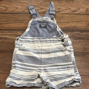 Blue and white stripe overalls